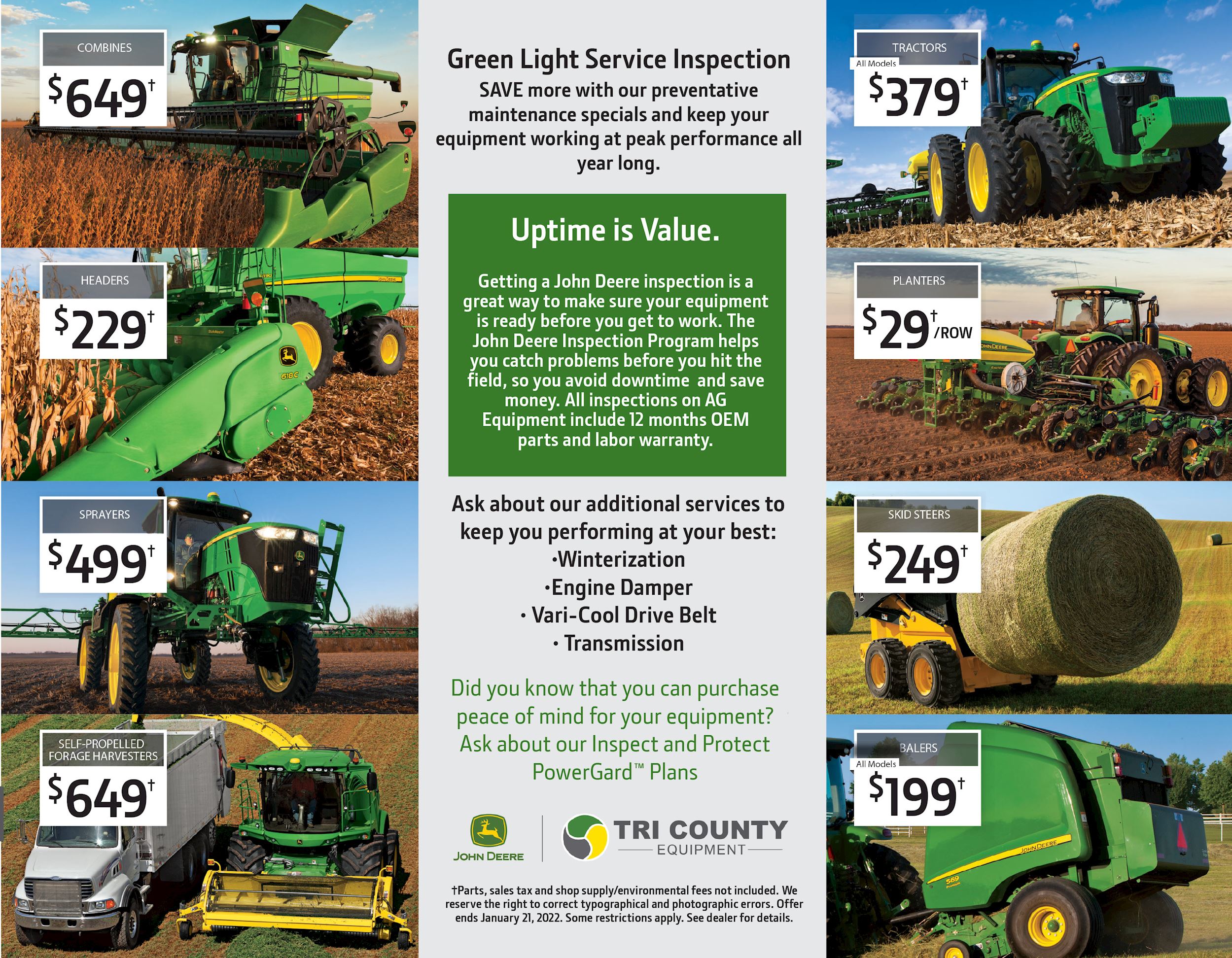 Service Specials Tri County Equipment